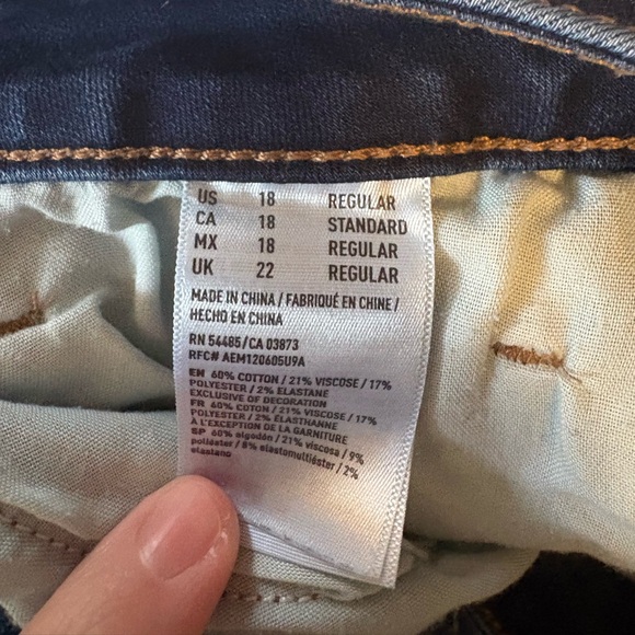 American Eagle high rise slim flare jeans size 18 - Picture 4 of 5